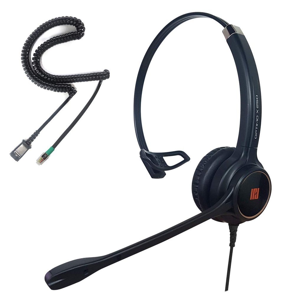 IPD IPH-250 Phone Headset with Noise Cancelling Microphone for Office and Call Center - Compatible with with All Yealink SIP,Snom, Greandstream,Panasonic & LG landline Phones
