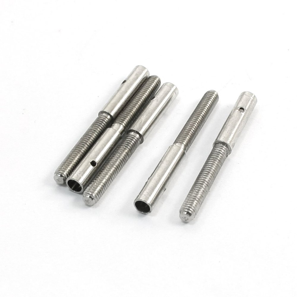 Aexit 5pcs Silver Electrical equipment Tone Steel Close Loop Extenders 3mm Dia Thread 1.3" Length