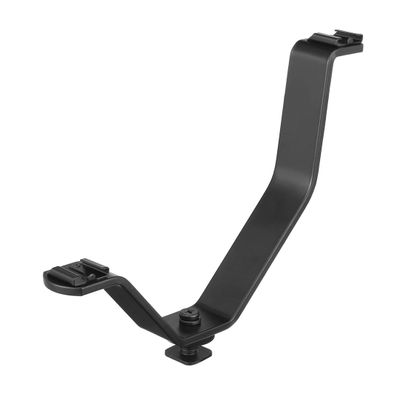 Aexit Double Mounting Lighting fixtures and controls V-Shape Flash Shoe Bracket Studio Holder 17cmx15cm Black