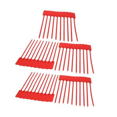 Aexit 100pcs 300mm Transmission Long Nylon Self-Locking Label Tie Cable Marker Cord Wire Zip Red