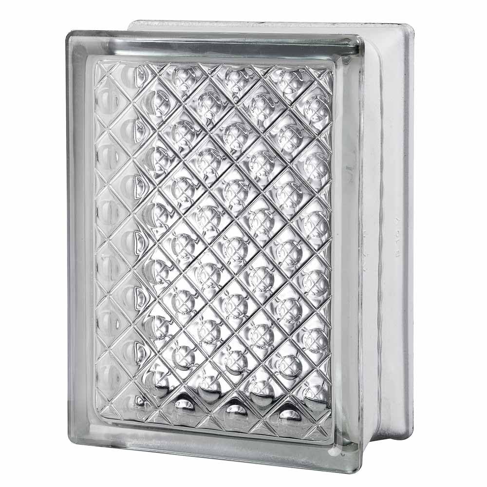 Seves Diamond DM 6x8x3 Glass Block | Decorative Privacy Solution | Distinctive Pattern with Natural Light Transmission | Modern Aesthetic for Commercial and Residential Applications