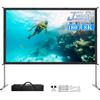 JWSIT 180 inch Projector Screen with Stand,Upgraded 3 Layers PVC 16:9 Large Outdoor Projector Screen,Portable Outdoor Movie Screen with Carrying Bag for Large Commercial Performance view 1