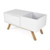 Glorious Turntable Lowboard, Solid Ashwood featuring 60s Retro Design with Closed-Front Compartment, Shock-Absorbent Rubber Feet and High-Gloss Finish (White) view 1