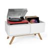 Glorious Turntable Lowboard, Solid Ashwood featuring 60s Retro Design with Closed-Front Compartment, Shock-Absorbent Rubber Feet and High-Gloss Finish (White) view 2