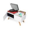 Glorious Turntable Lowboard, Solid Ashwood featuring 60s Retro Design with Closed-Front Compartment, Shock-Absorbent Rubber Feet and High-Gloss Finish (White) view 4