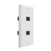 TENINYU Dual HDMI Wall Plate (2 Port) - 4K UHD, ARC, and Ethernet Pass-Thru Support (1-Gang) White - for 2 HDMI (2-Port) view 2