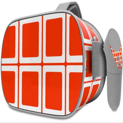 Decal Style Skin Wrap Compatible with Oculus Go Headset - Squared Red (Oculus NOT Included)