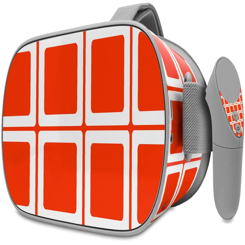 Decal Style Skin Wrap Compatible with Oculus Go Headset - Squared Red (Oculus NOT Included)