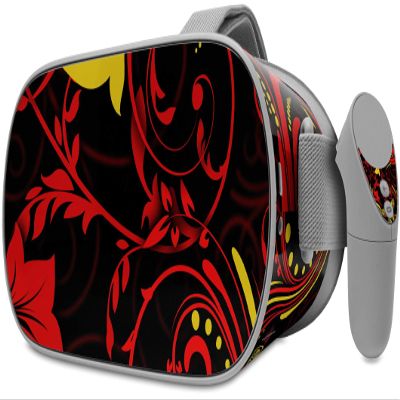 Decal Style Skin Wrap Compatible with Oculus Go Headset - Twisted Garden Red and Yellow (Oculus NOT Included)