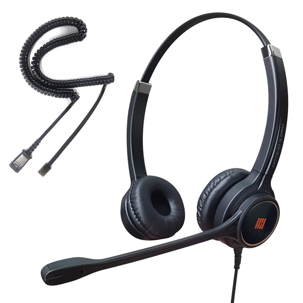 IPD IPH-255 Phone Headset with Noise Cancelling Microhone for Office and Call Center- Comapatible with Polycom VVX,Aastra,Avaya Digital, Nortel, Samsung,Mitel landline Phones