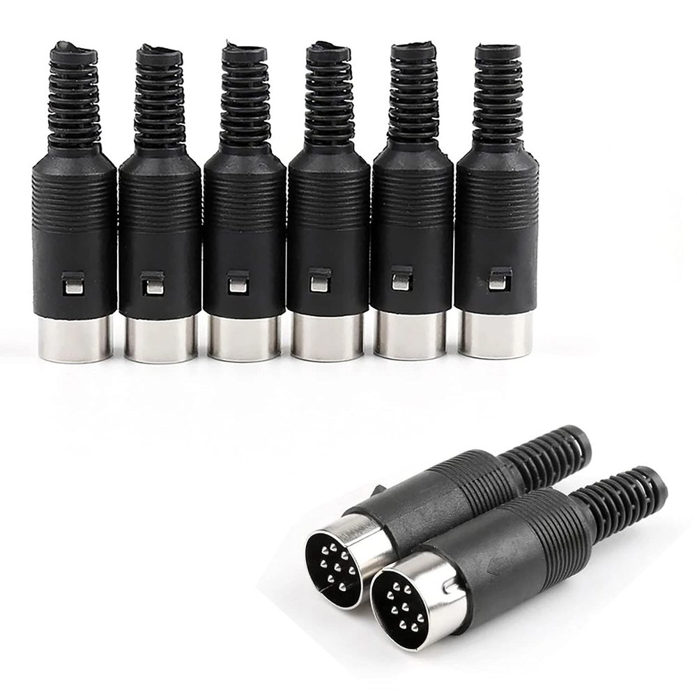 Chironal 50 pcs 8 Pin DIN Plug Connector with Black Plastic Handle Male