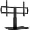 Universal Swivel TV Stand/Base Table Top TV Stand 32 to 65 inch TVs 80 Degree Swivel, 4 Level Height Adjustable, Heavy Duty Tempered Glass Base, Holds up to 88lbs Screens, HT04B-002 view 1