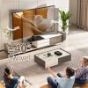 Universal Swivel TV Stand/Base Table Top TV Stand 32 to 65 inch TVs 80 Degree Swivel, 4 Level Height Adjustable, Heavy Duty Tempered Glass Base, Holds up to 88lbs Screens, HT04B-002 view 2