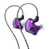 BASN in-Ear Monitor Headphones Dual Dynamic Drivers IEM Earphones Detachable MMCX Cable Musicians Earbuds Headphones (BC100 Purple, with no Mic) view 1