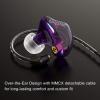 BASN in-Ear Monitor Headphones Dual Dynamic Drivers IEM Earphones Detachable MMCX Cable Musicians Earbuds Headphones (BC100 Purple, with no Mic) view 4