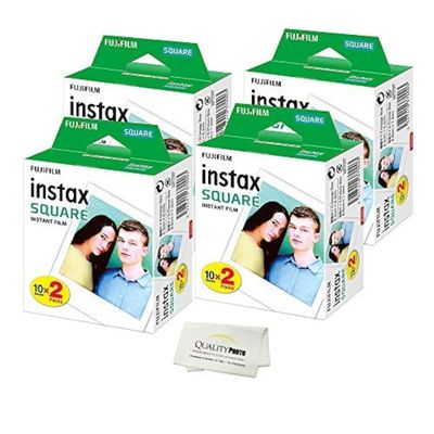 Fujifilm Instax Square Instant Film - 80 Exposures + Quality Photo Microfiber Cloth 
