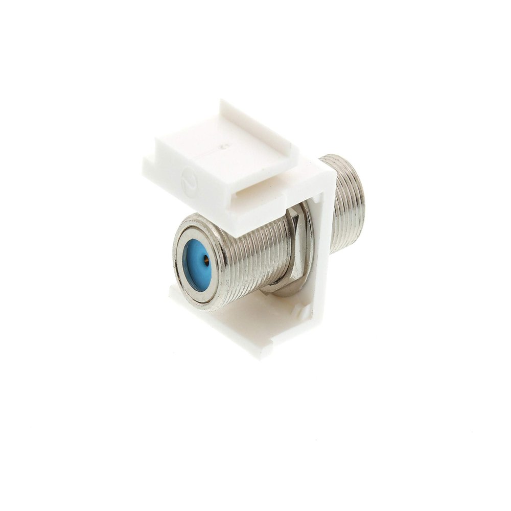 Networx White F-Type 3GHz Feed Through Keystone Coupler
