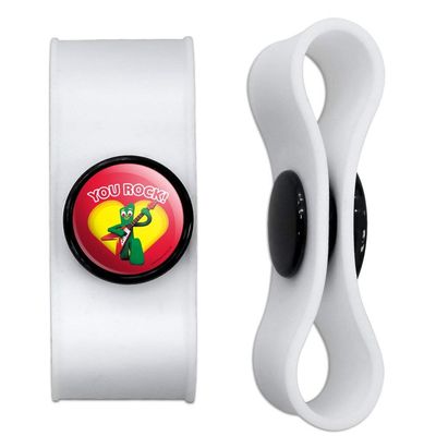 GRAPHICS & MORE Gumby with Guitar You Rock Heart Headphone Earbud Cord Wrap - Charging Cable Manager - Wire Organizer Set of 2 - White