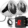 GoHawk Bluetooth Motorcycle Speakers with Amplifier, Wired Control, FM Radio, 4 Inch Weatherproof Speakers Great for Use with ATVs/Motorcycles view 1