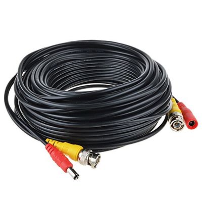 PK Power 100ft Black BNC Video and Power Cable Wire Cord w/Connector for CCTV Security Camera