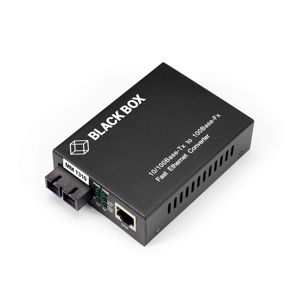 Black Box Network Services Easily Convert Base-TX to Base-FX-TP.