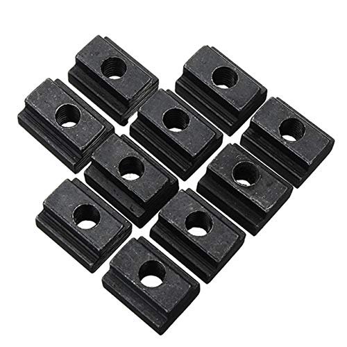 ShineBear 10pcs M6 T Slot Nuts Set Black Oxide Finish T-Slots Nut for T Track