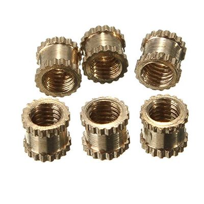 ShineBear 100pcs/lot Brass Knurl Nuts M3 4mm L-4mm OD Metric Threaded Nuts Insert Round Shape