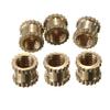 ShineBear 100pcs/lot Brass Knurl Nuts M3 4mm L-4mm OD Metric Threaded Nuts Insert Round Shape view 1