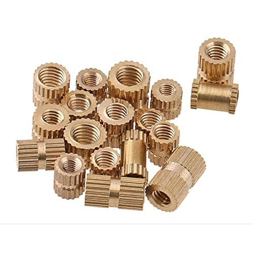 ShineBear 200PCS/ LOT M4 x 4mm Female Brass Inserts Thread Brass Knurled Threaded Insert Embedded Fastener for Tightly Fixing