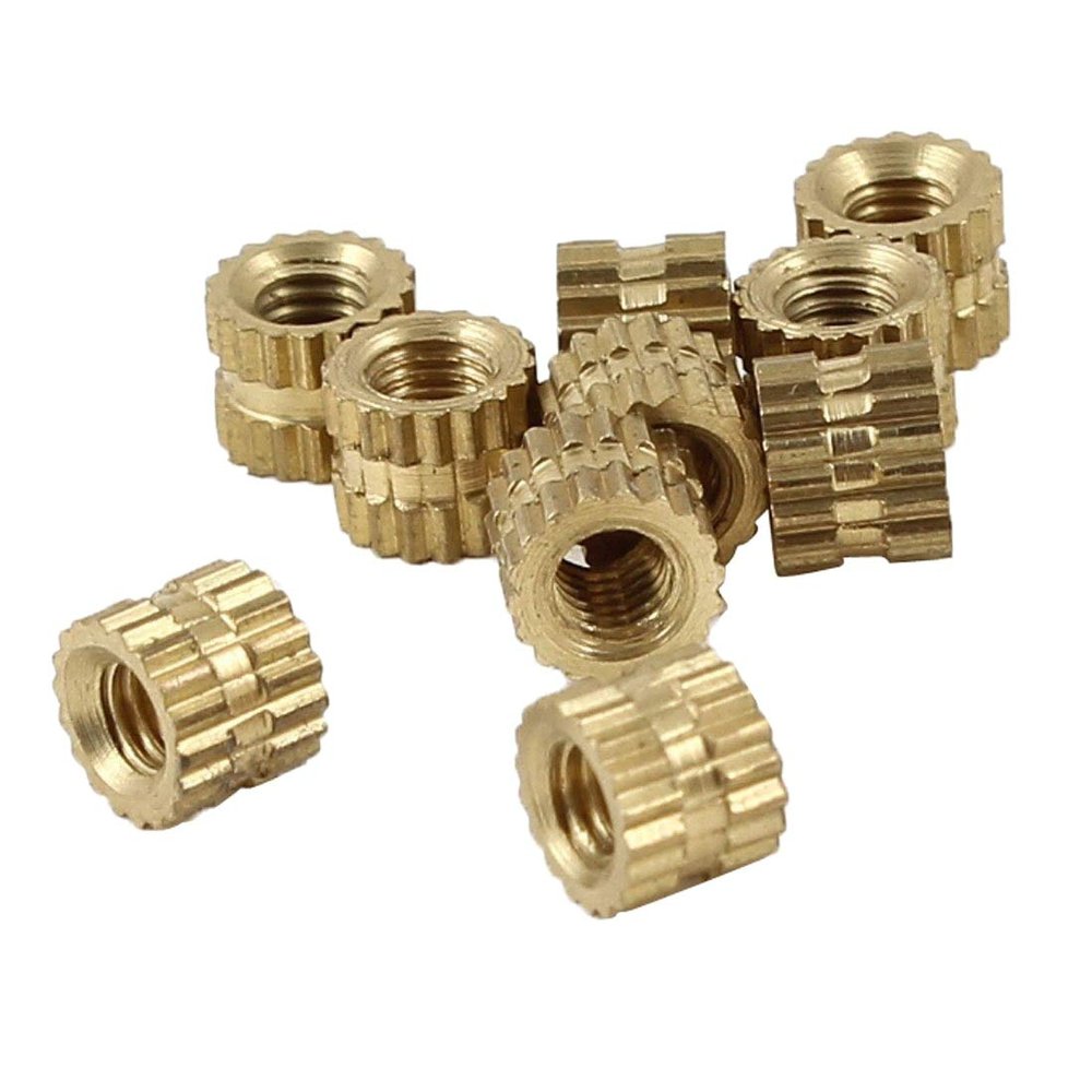 ShineBear MYLB-10Pcs Injection Molding Brass Thread Knurled Inserts Nuts 3mm x 5mm x 4mm