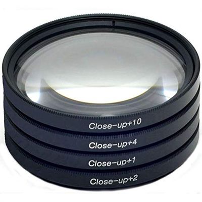 Deco Gear 49mm 4pc HD Macro Close-Up Lens Filter Set +1 +2 +4 +10 with Protective Wallet