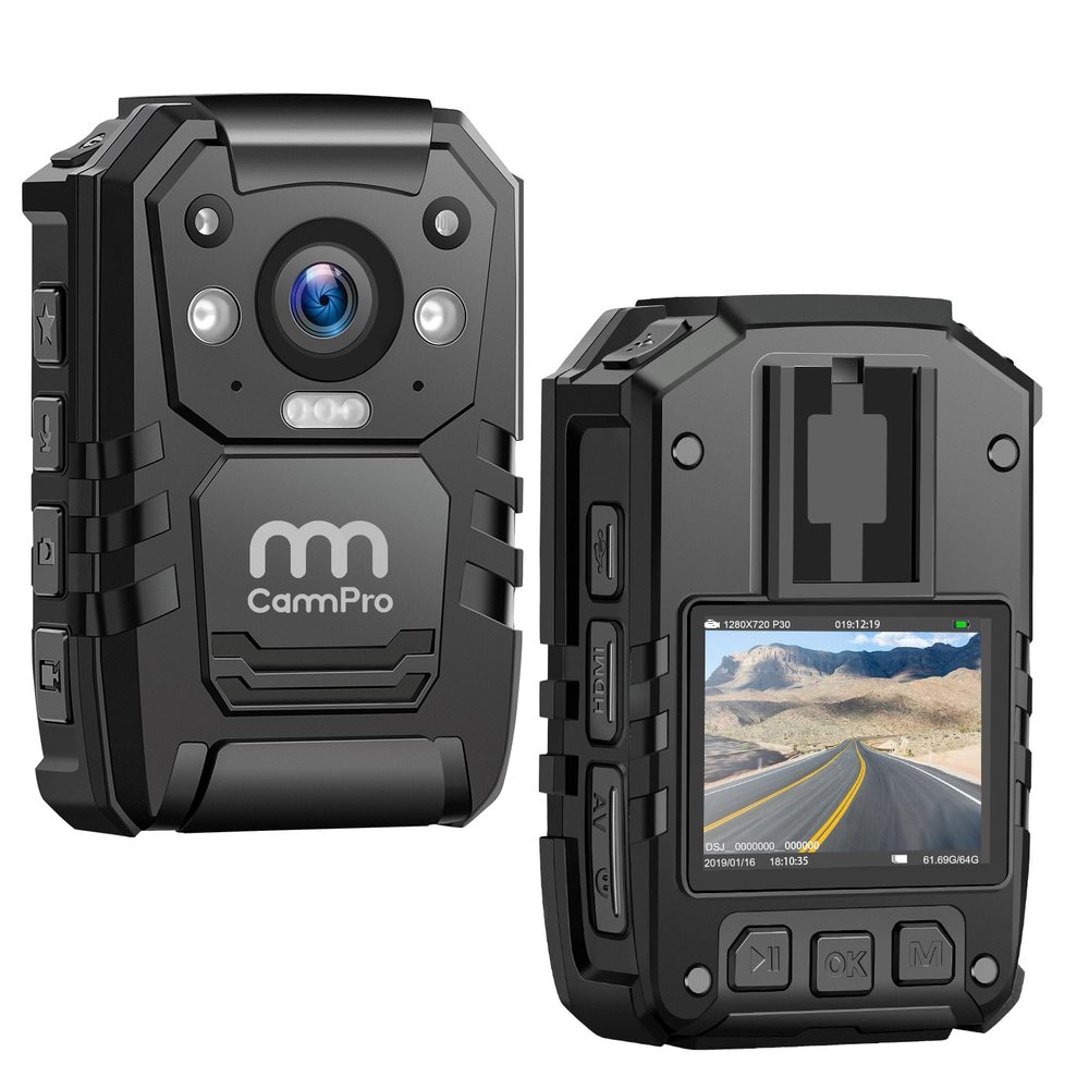 CammPro I826 1296P HD Police Body Camera,128G Memory,Waterproof Body Worn Camera,Premium Portable Body Camera with Audio Recording Wearable,Night Vision,GPS for Law Enforcement