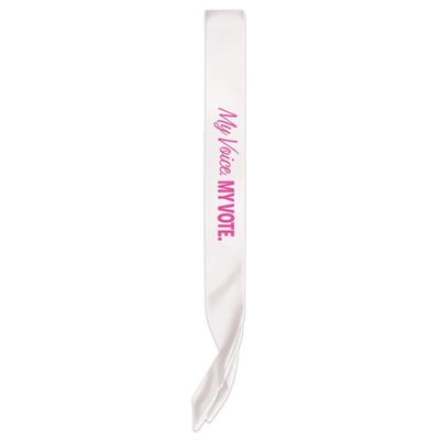Beistle White My Voice. My Vote. Satin Sash - 1pc
