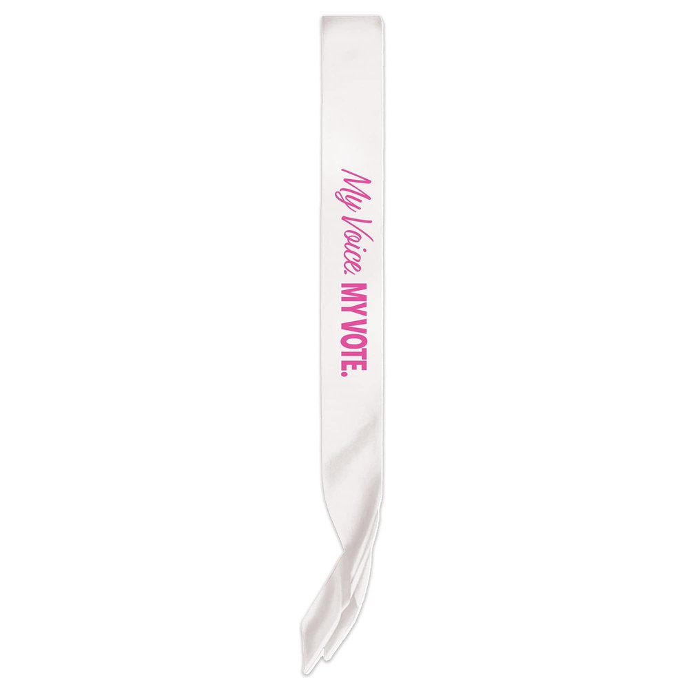 Beistle White My Voice. My Vote. Satin Sash - 1pc