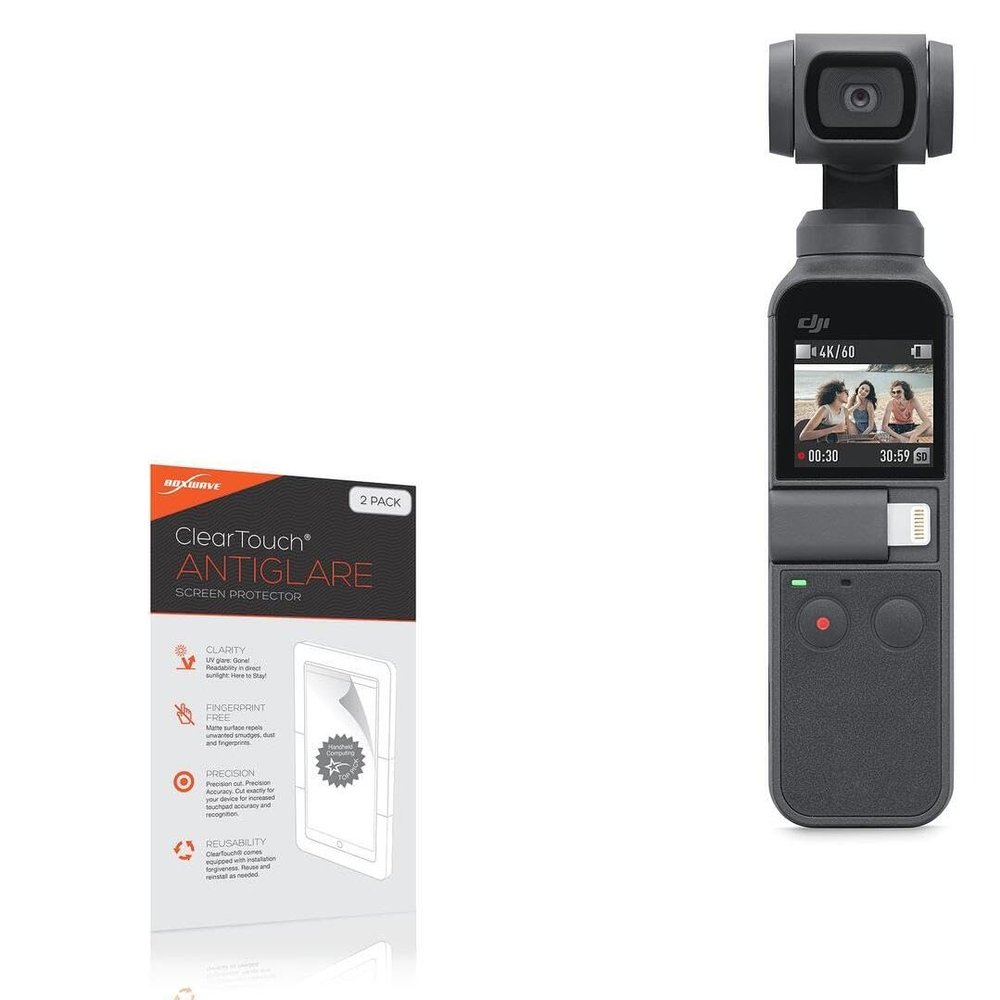 BoxWave Screen Protector Compatible with DJI Osmo Pocket - ClearTouch Anti-Glare (2-Pack), Anti-Fingerprint Matte Film Skin