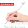 MoKo [2 Pack Silicone Grip Holder Ergo Protective Sleeve Cover Case Accessories Compatible with Apple Pencil 1st / 2nd Generation, Gray & Pink view 2