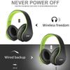 ZIHNIC Bluetooth Headphones Over-Ear, Foldable Wireless and Wired Stereo Headset Micro SD/TF, FM for Cell Phone,PC,Soft Earmuffs &Light Weight for Prolonged Wearing(Black/Green) view 3