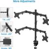 HUANUO Quad Computer Monitor Mount - Heavy Duty LCD Computer 4 Monitor Stand with Full Articulation, Fits Four Screens up to 27 Inches - Each Arm Holds up to 17.6lbs, VESA 75x75-100x100mm view 3