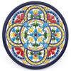 ART ESCUDELLERS Wall Plate Model 22, Decorative Ceramic Plate for Hanging Handpainted with The Dry Rope (cuerda seca) Technique Blue. 17cm Diameter. view 1