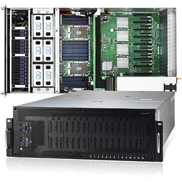 Tyan GPU Barebone, 4U Rackmount, (16) PCIe 3.0 x8 Slots + (1) PCIe 3.0 x16 Slot, 2P Intel Xeon Gen2 - B7109F77DV14HR-8X-2T-F