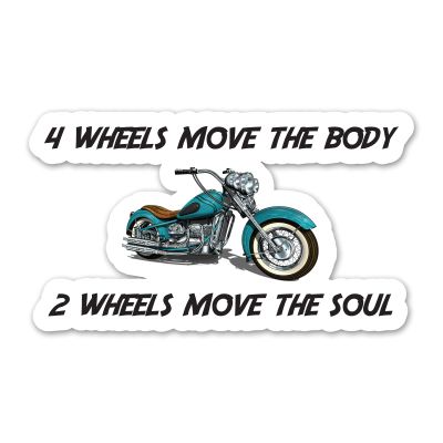 4 Wheels Move The Body 2 Wheels Move The Soul Decal - 5 Inch Full Color Decal for Macbooks or Laptops - Proudly Made in The USA from Adhesive VinylHorse