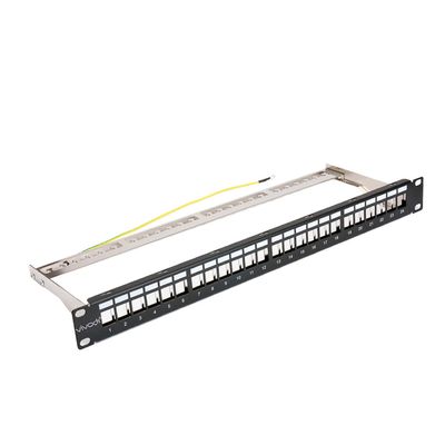 1U 24 Ports FTP Patch Panel Frame Modular Blank Patch Panel Wallmount or Rackmount Blank Keystone Jack Patch Panel