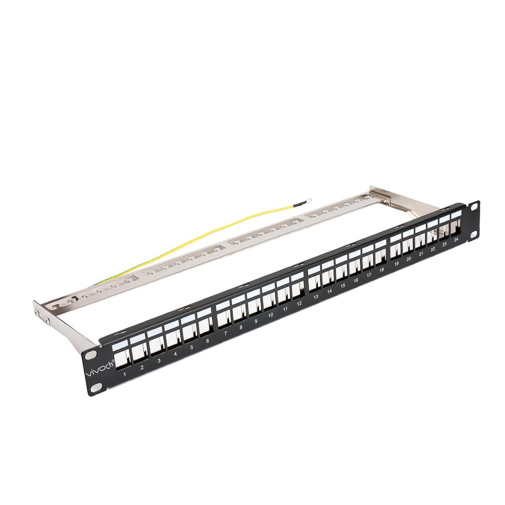 1U 24 Ports FTP Patch Panel Frame Modular Blank Patch Panel Wallmount or Rackmount Blank Keystone Jack Patch Panel