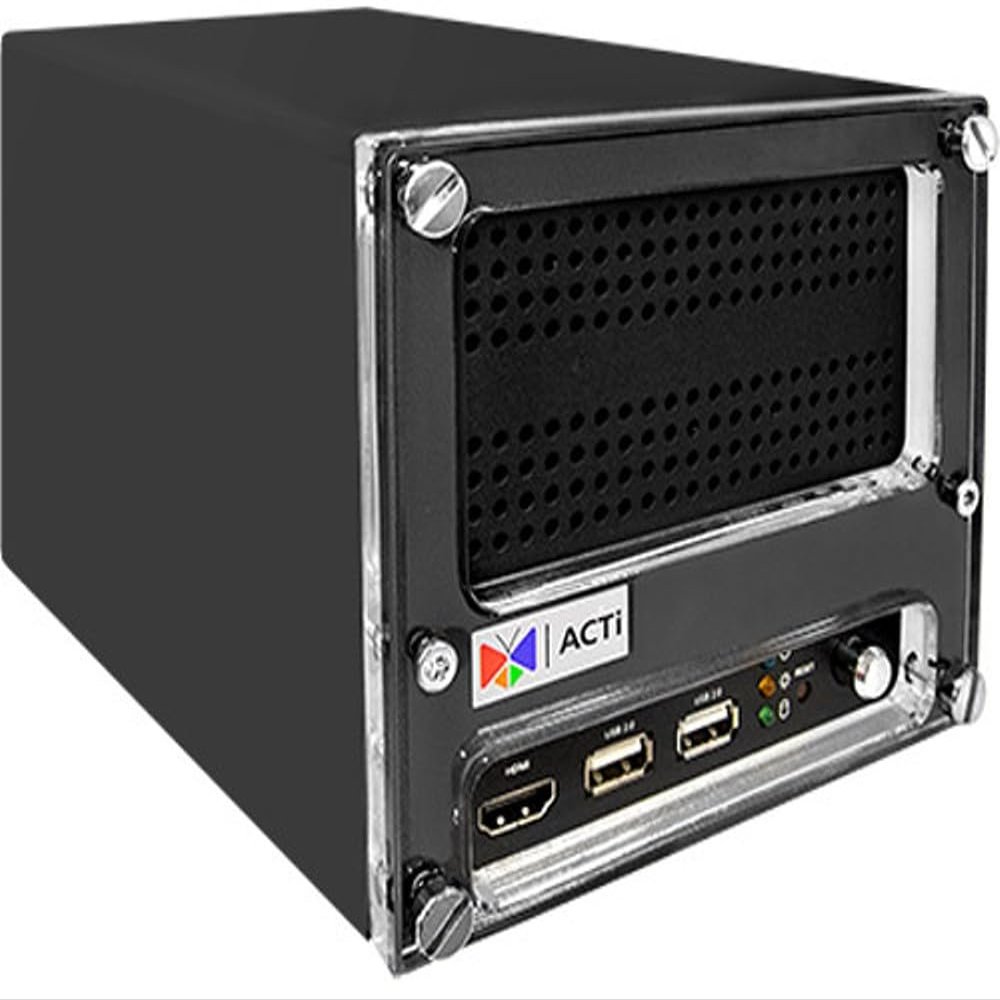 ACTi ENR-221P 9-Channel 2-Bay Desktop Standalone NVR with 8-Port PoE Connectors, Recording Throughput 300 Mbps, HDMI Port, Remote Access, Video Export Via USB, Plug & Play, Audio, DI/DO, DC 48V