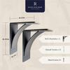 RRD Heavy Duty Steel Fireplace Mantel Brackets - Countertop Support - Rustic Farmhouse Decor (9'x12'x4', ' Natural Steel, 2 Pack) view 2