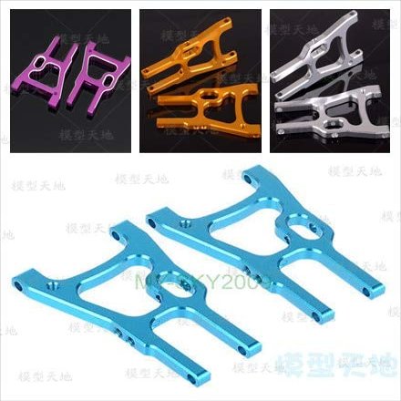 ShineBear 2pcs HSP 102019 Aluminum Aolly Metal Front Lower Suspension Arm 02008 (02161) 1/10 Upgrade Parts for Flying Fish 94123 - (Color: Purple)