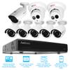 AmSecu 16CH 4K 8MP POE H.265 NVR & 5pcs 3.6mm 4K/8MP Bullet Camera + 2pcs 2.8mm 4K/8MP Turret Camera + 1pcs 2.8mm 4K/8MP Zoom Bullet Camera + 4TB Hard Drive Kit view 1