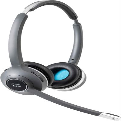 Cisco 562 Headset - Stereo - Black - Wireless - DECT 6.0-300 ft48 kHz - Over-The-Head - Binaural - Supra-aural - Uni-Directional, Electret, Condenser Microphone