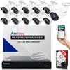 AmSecu 16CH 4K 8MP POE H.265 NVR & 10pcs 3.6mm 4K/8MP Bullet Camera + 1pcs 2.8mm 4K/8MP Zoom Bullet Camera + 4TB Hard Drive Kit  view 1