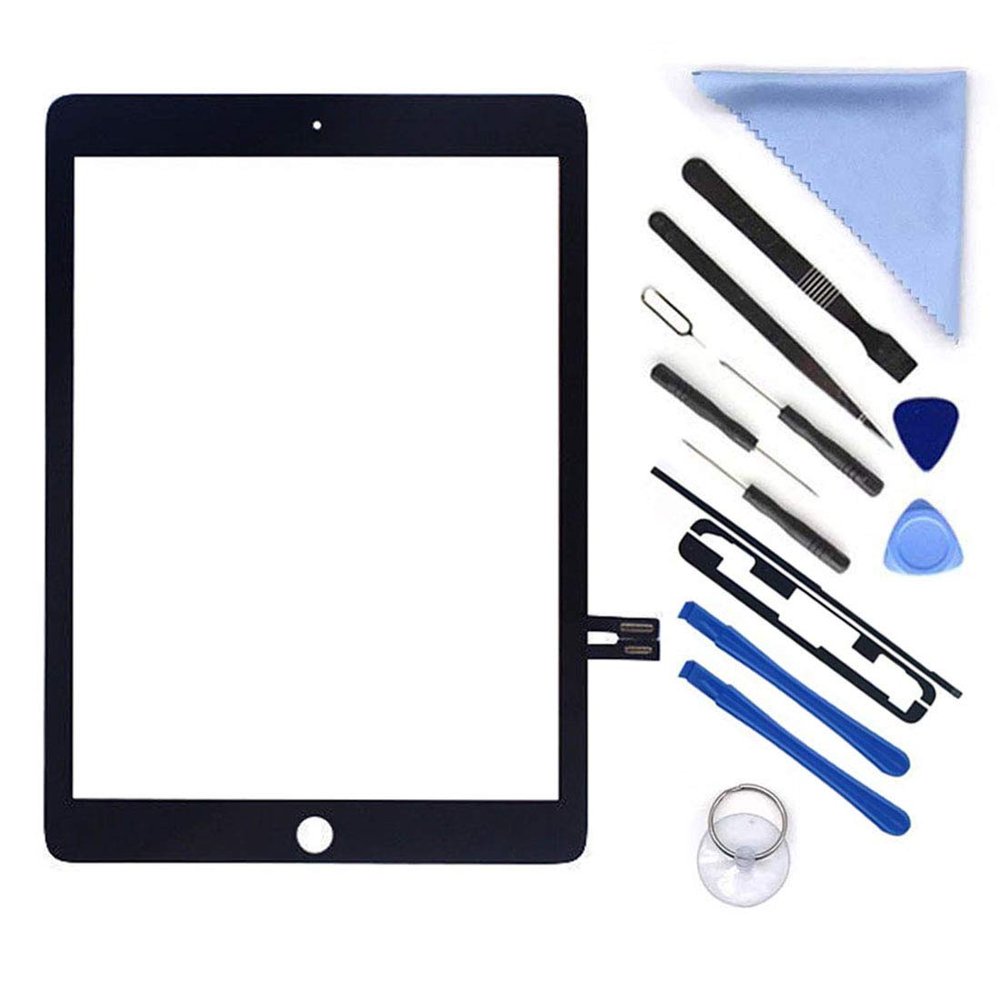 Touch Screen Digitizer Repair Kit for iPad 6 6th Generation 2018 9.7inch (A1893 A1954) Front Glass Replacement (Without Home Button,Not Include LCD) +Pre-Installed Adhesive +Tools (Black)